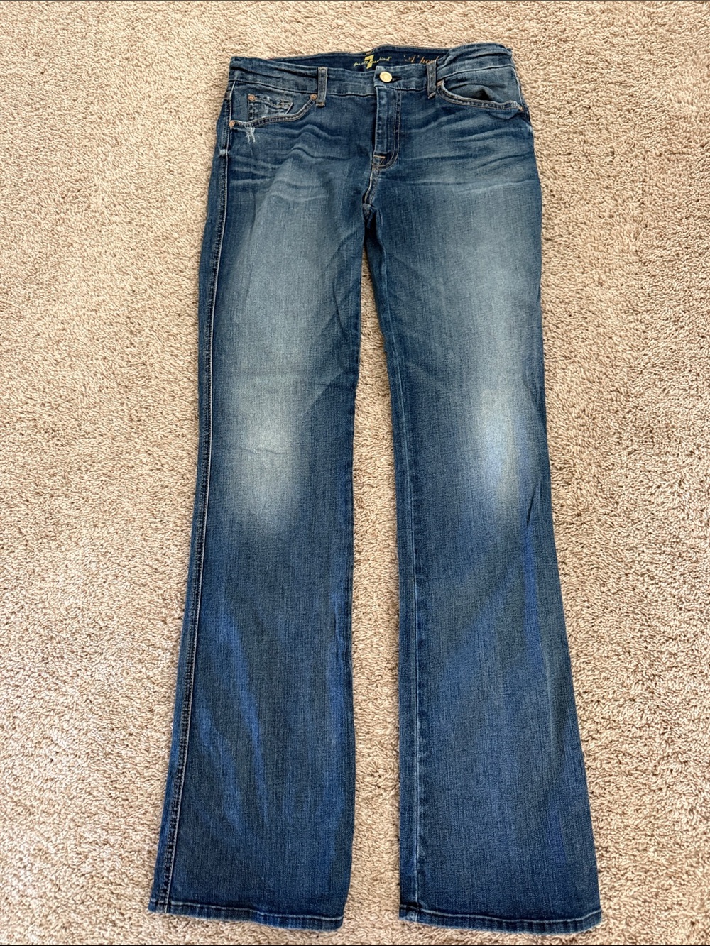 7 For All Mankind Women's Dark Blue Flare Jeans